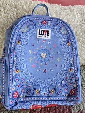 Brighton Bandana LOVE Blue Paisley Print   Backpack NWT